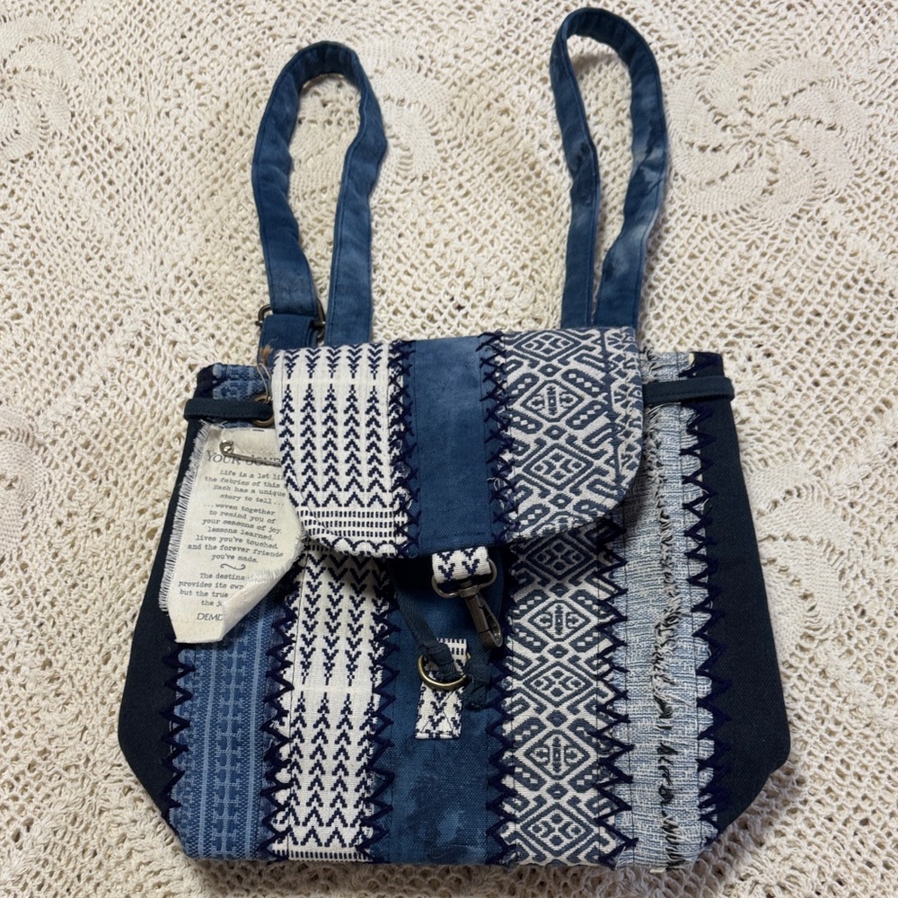 Blue Patterned Demdaco Your Journey Women's Backpack NWT